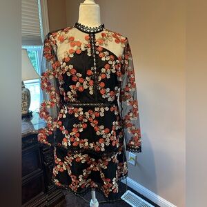 ASOS embroidered mini cocktail dress size 12